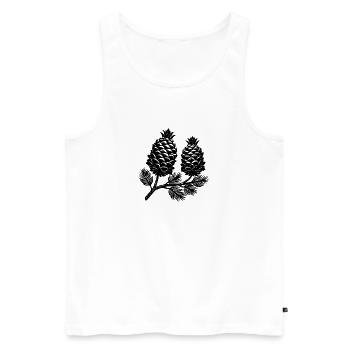Pomme de pin - Débardeur bio Premium Homme - blanc - Devant - Michal (187cm)
