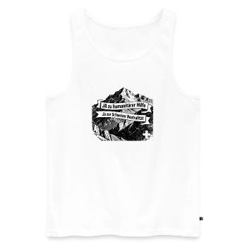 JA zu humanitarer Hilfe - Ja zur Neutralität - Männer Premium Bio Tank Top - Weiß - Vorne - Michal (187cm)