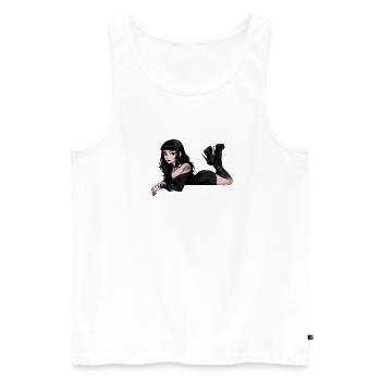 Élégante Sombre Pin-up Gothique - Débardeur bio Premium Homme - blanc - Devant - Michal (187cm)