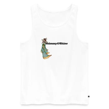 Déesse du Shimmy en Vert - Débardeur bio Premium Homme - blanc - Devant - Michal (187cm)