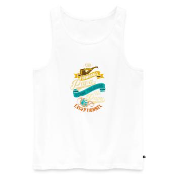 Formidable Papa Papy Exceptionnel Cadeau - Débardeur bio Premium Homme - blanc - Devant - Michal (187cm)