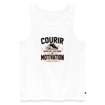 courir T-shirt Courir Besoins De Motivation Runnin - Débardeur bio Premium Homme - blanc - Devant - Michal (187cm)