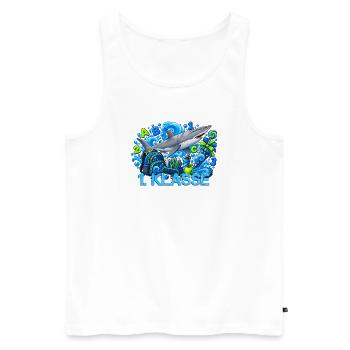Schulstart 1. Klasse mit Hai Grundschule - Männer Premium Bio Tank Top - Weiß - Vorne - Michal (187cm)