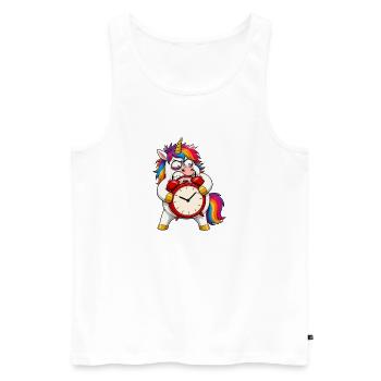Grumpy Unicorn Alarm Clock Meltdown - Débardeur bio Premium Homme - blanc - Devant - Michal (187cm)