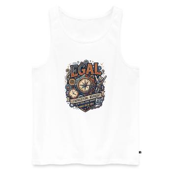 Egal Kompass Lebensgefühl - Männer Premium Bio Tank Top - Weiß - Vorne - Michal (187cm)