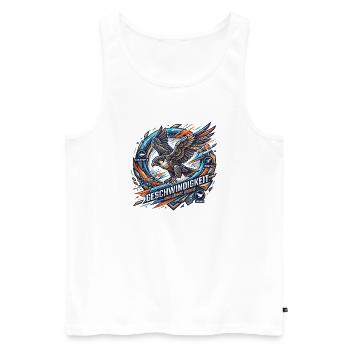 Geschwindigkeit – Ungezähmte Energie - Männer Premium Bio Tank Top - Weiß - Vorne - Michal (187cm)
