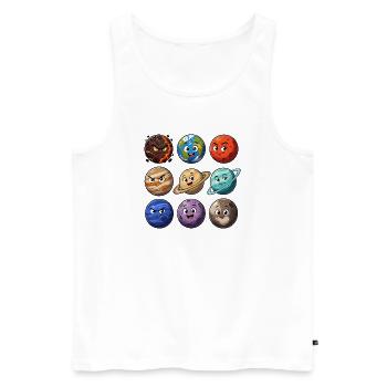 Série animée Planet Buddy - Débardeur bio Premium Homme - blanc - Devant - Michal (187cm)