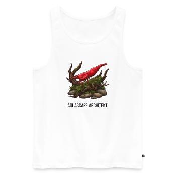 Aquascape Architekt - Red Sakura Garnele - Männer Premium Bio Tank Top - Weiß - Vorne - Michal (187cm)