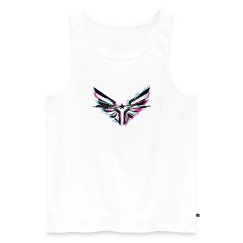 Glitch Angel Dark Y2K Streetwear - Débardeur bio Premium Homme - blanc - Devant - Michal (187cm)