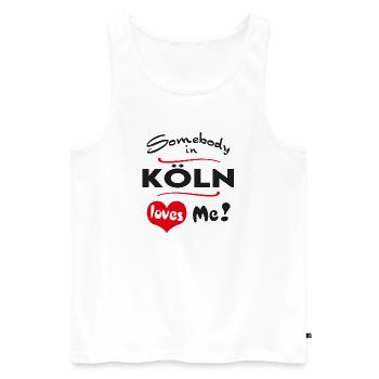 Ville de Cologne T-shirt urbain Ville Heimatliebe - Débardeur bio Premium Homme - blanc - Devant - Michal (187cm)