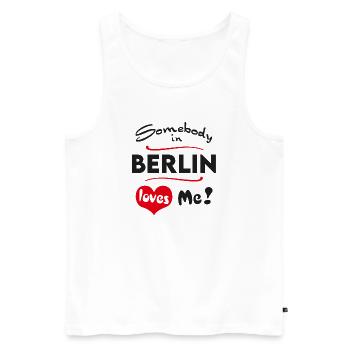 Berlin Stadt Ville Urbaine T-shirt Ville Heimatliebe - Débardeur bio Premium Homme - blanc - Devant - Michal (187cm)