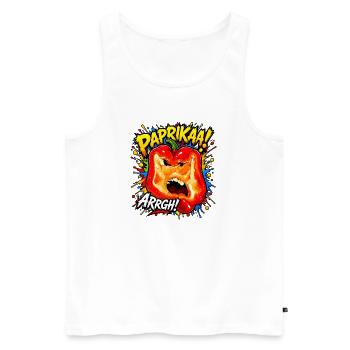 Comic Peppers - Débardeur bio Premium Homme - blanc - Devant - Michal (187cm)