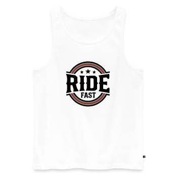 Ride Fast Badge Logo - Débardeur bio Premium Homme - blanc - Devant - Michal (187cm)
