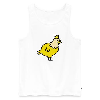 Dessin animé du Poussin Royal - Débardeur bio Premium Homme - blanc - Devant - Michal (187cm)