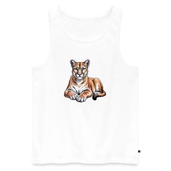 Mountain Lion Animal Lover Wildlife - Débardeur bio Premium Homme - blanc - Devant - Michal (187cm)