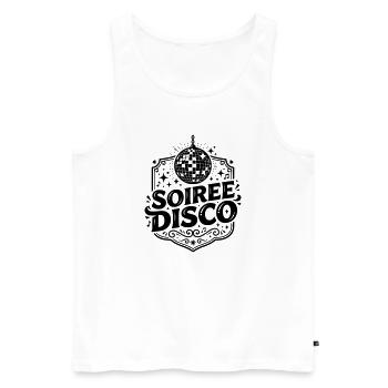soirée disco  - Débardeur bio Premium Homme - blanc - Devant - Michal (187cm)