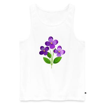 Fleurs de violettes - Débardeur bio Premium Homme - blanc - Devant - Michal (187cm)