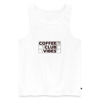Coffee Club Vibes – Kaffee Design Geschenk - Männer Premium Bio Tank Top - Weiß - Vorne - Michal (187cm)