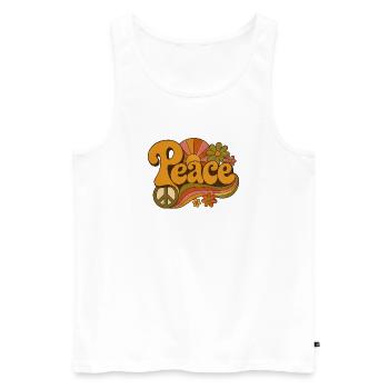 paix - Débardeur bio Premium Homme - blanc - Devant - Michal (187cm)