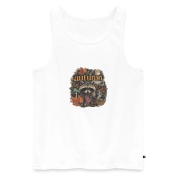 Tee de la forêt de ratons laveurs d’automne - Débardeur bio Premium Homme - blanc - Devant - Michal (187cm)
