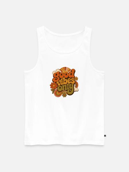 vibes - Men's Premium Organic Tank Top - white