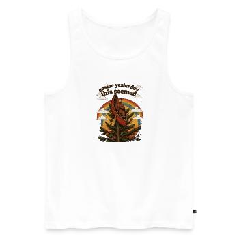 Bear canoe in the rainbow forest - Men's Premium Organic Tank Top - white - Front - Michal (187cm)