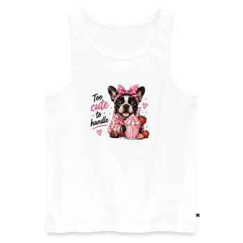 Trop mignon pour manipuler bouledogue français fraise - Débardeur bio Premium Homme - blanc - Devant - Michal (187cm)