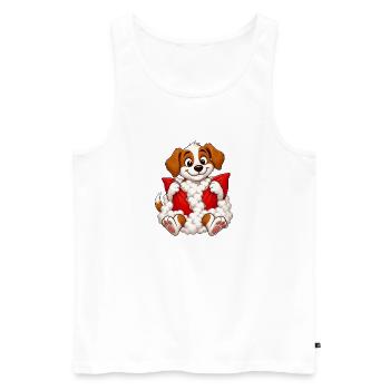 Guilty Puppy Pillow Explosion - Men's Premium Organic Tank Top - white - Front - Michal (187cm)