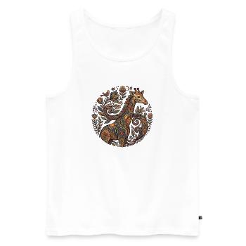 Ornamental giraffe with flower pattern - Men's Premium Organic Tank Top - white - Front - Michal (187cm)