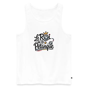 Le Roi de la Pétanque - Débardeur bio Premium Homme - blanc - Devant - Michal (187cm)