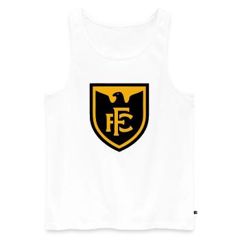 Adler FC Fussball Wappen Logo - Männer Premium Bio Tank Top - Weiß - Vorne - Michal (187cm)
