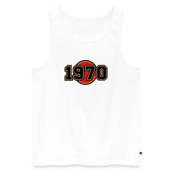 1970 Year of Birth Retro Logo - Men's Premium Organic Tank Top - white - Front - Michal (187cm)