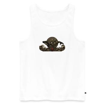 Baleine steampunk avec des gemmes - Débardeur bio Premium Homme - blanc - Devant - Michal (187cm)