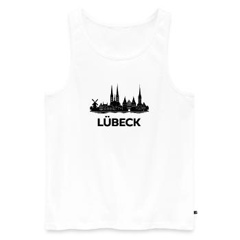 Lübeck Skyline - Männer Premium Bio Tank Top - Weiß - Vorne - Michal (187cm)