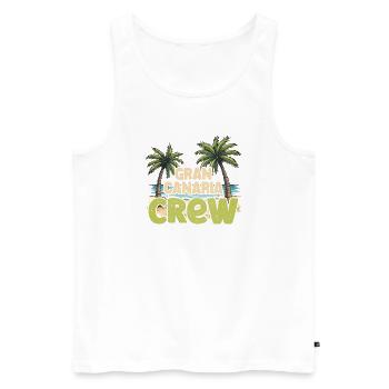 Gran Canaria Crew - Männer Premium Bio Tank Top - Weiß - Vorne - Michal (187cm)