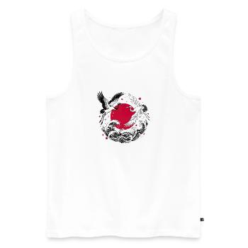 JAPANESE CRANES - Männer Premium Bio Tank Top - Weiß - Vorne - Michal (187cm)