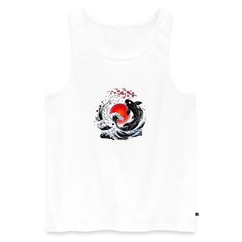 KOI FISH YIN YANG - Men's Premium Organic Tank Top - white - Front - Michal (187cm)