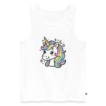 Licorne Pastel Étoilée - Débardeur bio Premium Homme - blanc - Devant - Michal (187cm)