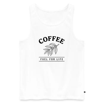 Coffee Fuel For Life – Kaffee Design - Men's Premium Organic Tank Top - white - Front - Michal (187cm)