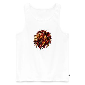 Geometric Fire Lion - Men's Premium Organic Tank Top - white - Front - Michal (187cm)