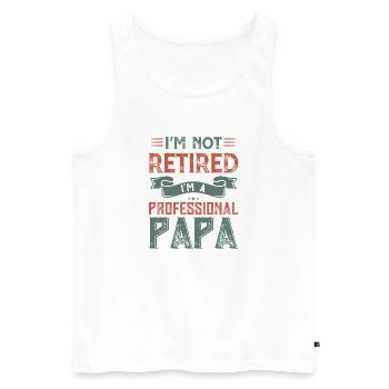 Papa professionnel non à la retraite - Débardeur bio Premium Homme - blanc - Devant - Michal (187cm)