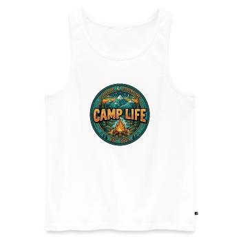 Camp Life – Camping & Outdoor Adventure Design - Men's Premium Organic Tank Top - white - Front - Michal (187cm)