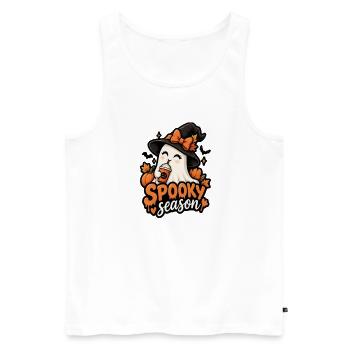 Pumpkin Spirit Spooky Season Design - Men's Premium Organic Tank Top - white - Front - Michal (187cm)