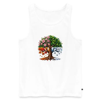 Four Seasons Tree Polygon - Men's Premium Organic Tank Top - white - Front - Michal (187cm)