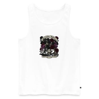 Gothic Bouquet of Night Flowers - Men's Premium Organic Tank Top - white - Front - Michal (187cm)