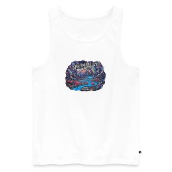 Crystal Valley und Weltraumflamingos - Männer Premium Bio Tank Top - Weiß - Vorne - Michal (187cm)