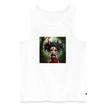 Gothic girl in forest - Men's Premium Organic Tank Top - white - Front - Michal (187cm)