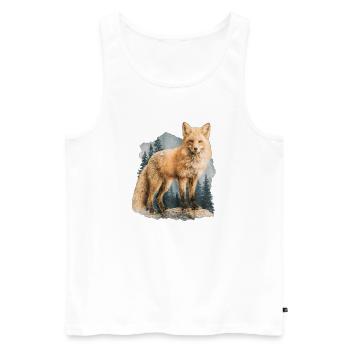 Fox Vintage - Men's Premium Organic Tank Top - white - Front - Michal (187cm)