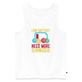 Bingo Game Low Battery Need More Bingo - Men's Premium Organic Tank Top - white - Front - Michal (187cm)