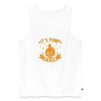 Fitness Motivation Bodybuilder It ́s Pump Season - Men's Premium Organic Tank Top - white - Front - Michal (187cm)